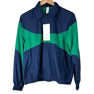 Lululemon Nylon Collared Jacket Retro Remix Set Club Blue/Green Womens Large NWT